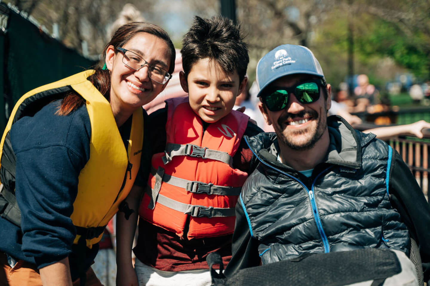 Youth sailor on adaptive boat